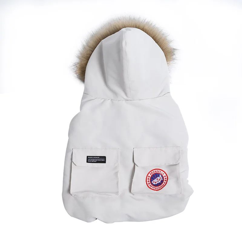 

Зимнее теплое пальто для собак с шапкой, утолщенный жилет, осенне-зимнее теплое пальто для собаки, одежда для французского бульдога корги Баго, костюм для собаки