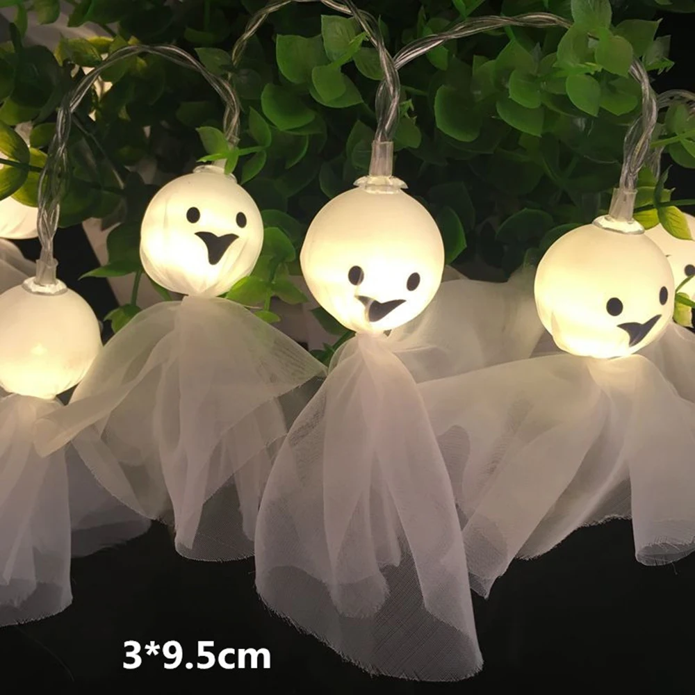 3M Halloween Ghost Eyes Battery Box Powered LED Light String 10 20LEDs/m Pumpkin Bat Skull Horror Decor for Party Haunted House