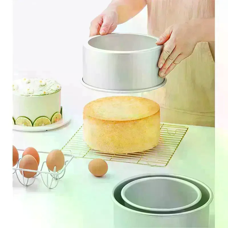 4/6/8/10in Anodized Aluminum Alloy Round Cake Pans Removable Bottom Leakproof Non Stick Perfect For Home Baking Chiffon Cakes