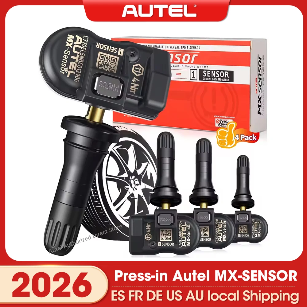 Autel MX-Sensor TPMS Sensors 2in1 315MHz + 433MHz Frequencies Press-in Tire Replacement Autel Sensor Work with TS501 Pro TS508WF