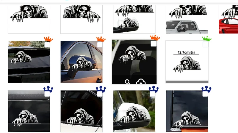 12.7cm Halloween Skeleton Guard Car Stickers Horror Skeleton Sticker Exterior Parts Motorcycle Stickers On Car Accessories
