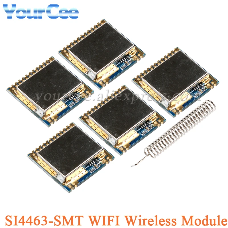 10pcs/1pc Mini SI4463-SMT WIFI Wireless Transceiver Module SI4463 433MHZ With Spring Antenna Distance 2000m 1.8-3.6V XL4463-SMT