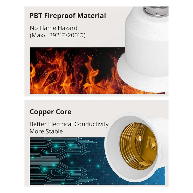 12 حزمة E12 إلى E26 محول E12 مقبس الإضاءة إلى قاعدة متوسطة E26 E27 محول مقبس الإضاءة محول الثريا المقبس-A50M #5