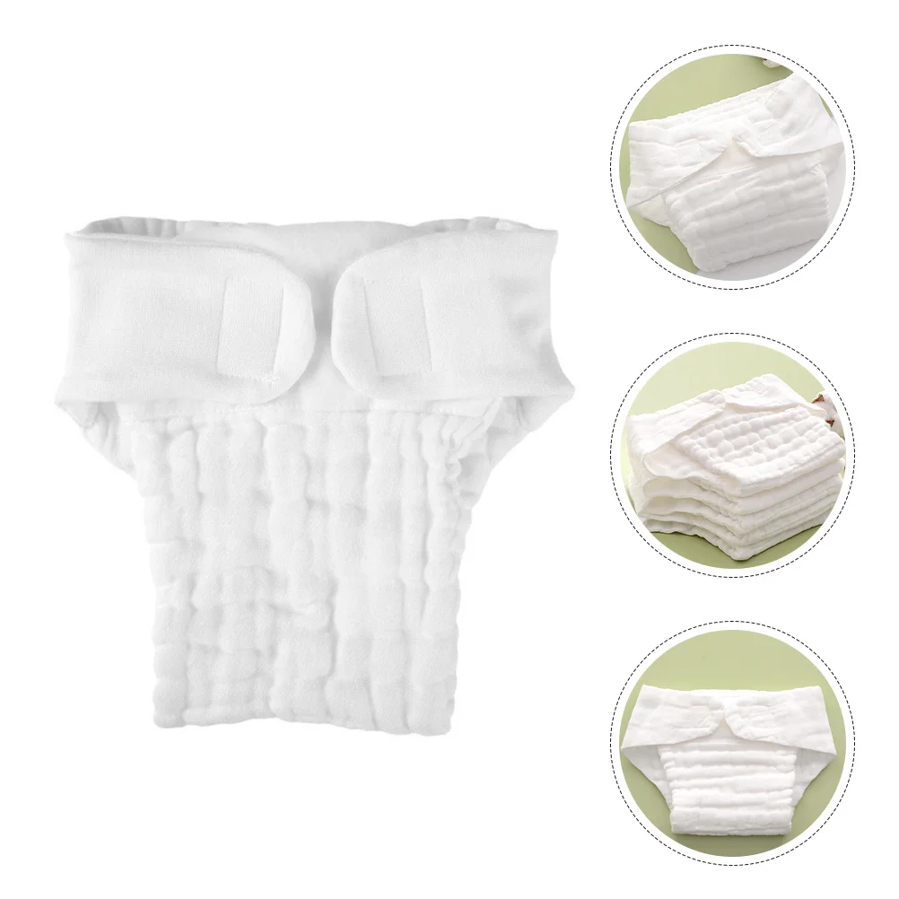 5Pcs Washable Cotton Nappy Pads Reusable Soft Absorbent Diaper Inserts for Newborn Baby Toddlers White Cotton Nappy Pad