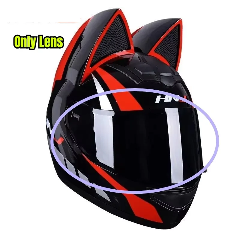 HNJ Motorcycle Cat Ear Helmet Lens HNJ 939 902 Mask Full Helmet Lens Black Color Silver Transparent 4 Color Cascos Para Moto