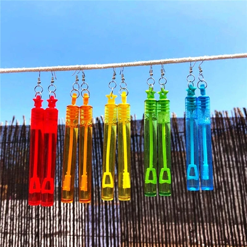 1 Pair Trendy Bubble Blower Earrings Bubble Blower Dangle Earrings Quirky Jewelry Funny Earrings Dropshipping