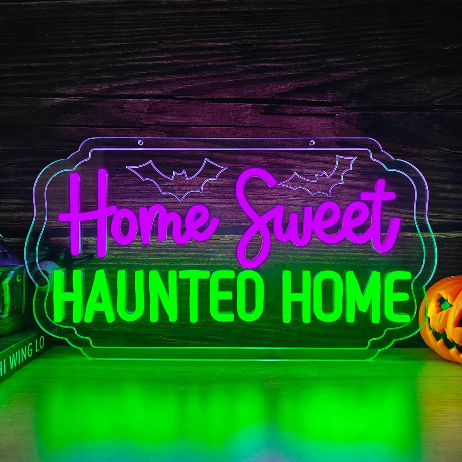 Home Sweet Haunted Home Neon Sign Halloween Led Neon Light For Haunted House Bedroom Dorm Holiday Party Decoration Display Gifts