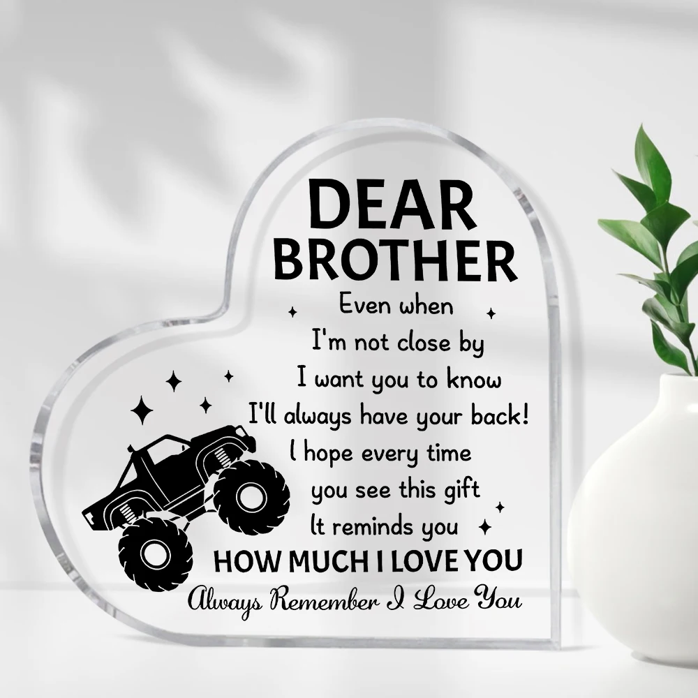 تذكار أكريليك من Cherished Brother - هدية مثالية من الأخت لأعياد الميلاد وعيد الأب وعيد الحب وعيد الميلاد #5