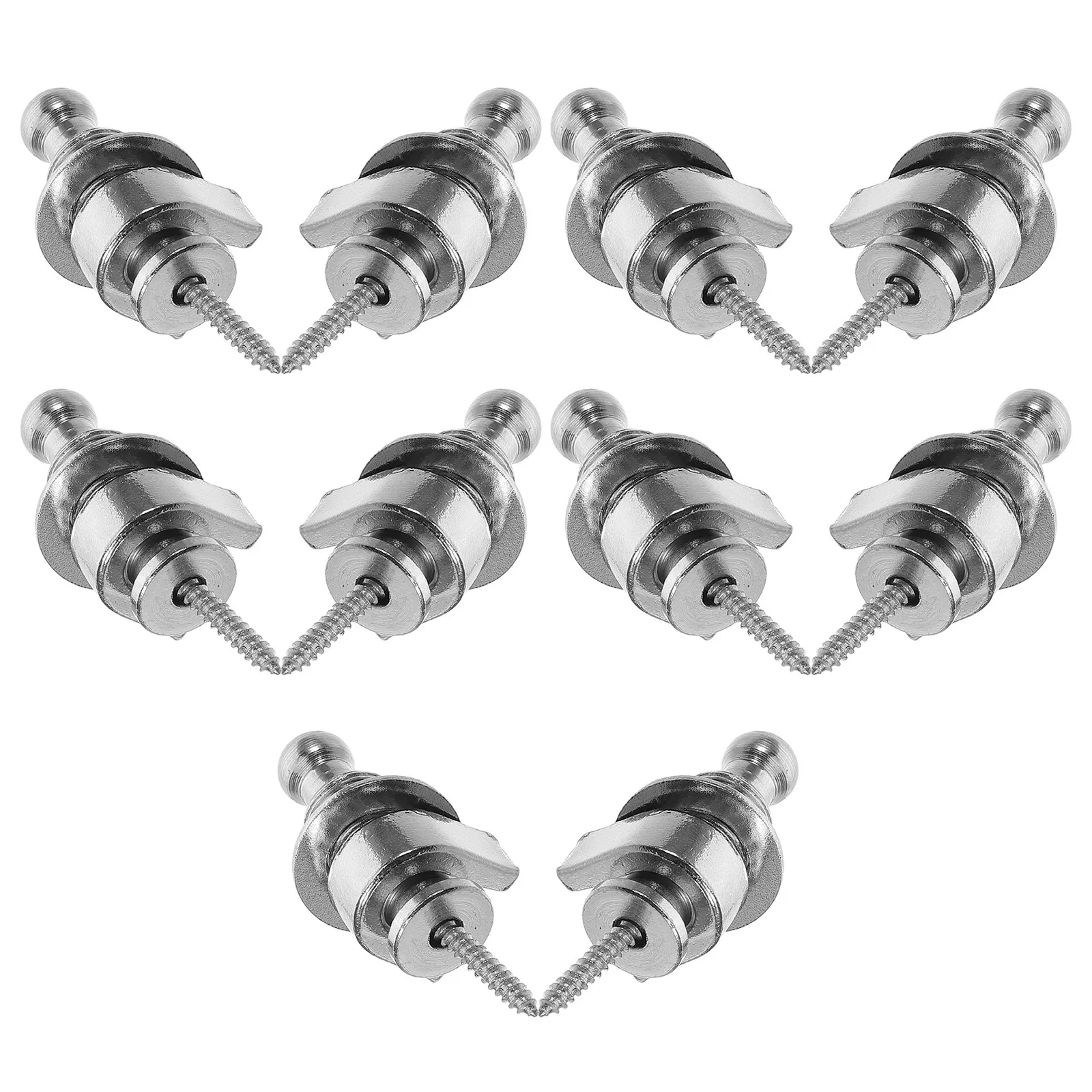 

10Pcs Electric Guitar Strap Buckle Set Scratch Proof Round Head Lock Button for Acoustic Bass Guitar Strap Holder Retainer Pin