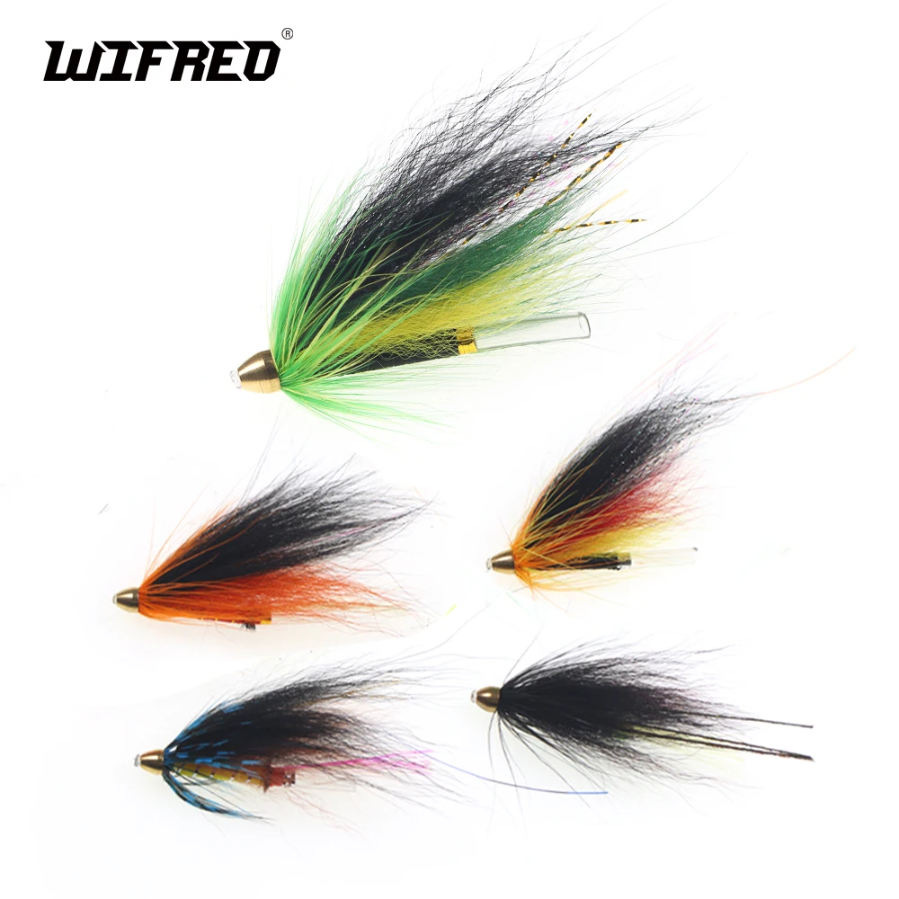 

Wifreo [20PCS] Assorted Color Salmon Steelhead Fishing Tube Fly Combo Sea Bass Teasers Blue Orange Black Green Color