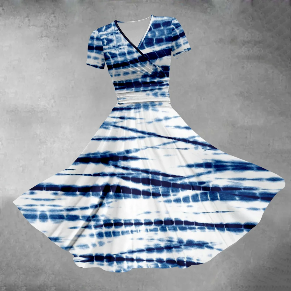 Zomerjurk 2024 Avondjurken Vrouwen Tie Dye Sexy Maxi Jurk Strand Stijlvolle Feest Luxe Vestido Elegant Gewaad Meisje Jurken