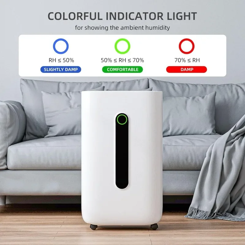 مزيل الرطوبة للأقبية والمنازل ، خرطوم الصرف ، خزان المياه ، التحكم الذكي في الرطوبة ، الحماية المزدوجة