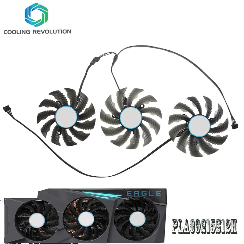 PLA09215S12H DC12V 0.55A 4Pin for Gigabyte GeForce RTX 3080 3070Ti 3080Ti 3090 EAGLE Graphics Card Fans Cooling