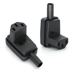 90 Degree Angled IEC 320 C13 Female Plug Electrical AC Plug 10A 250V Power Cord Cable Assemble Connector Black