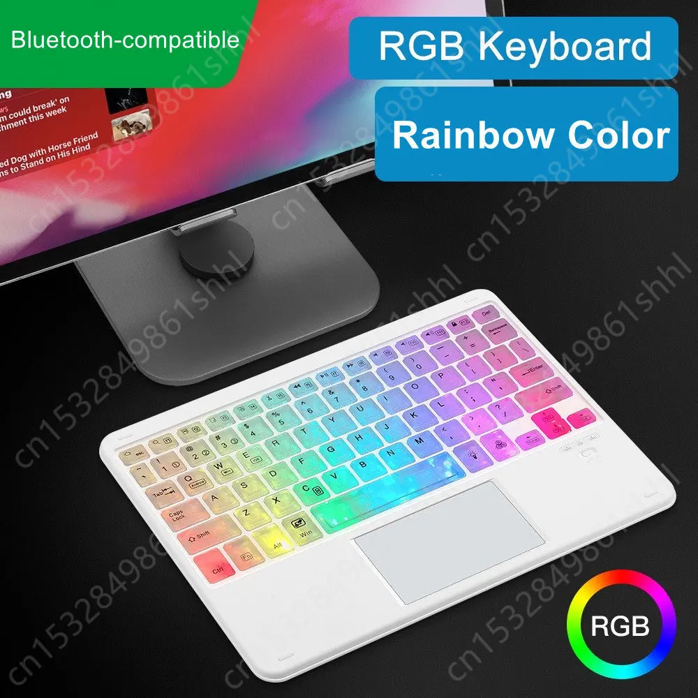 10 inch Rainbow Backlit Keyboard with Touchpad For iPad 10 Xiaomi Pad 5 6 Pro Lenovo Samsung Tablet Keyboard RGB Teclado Mini