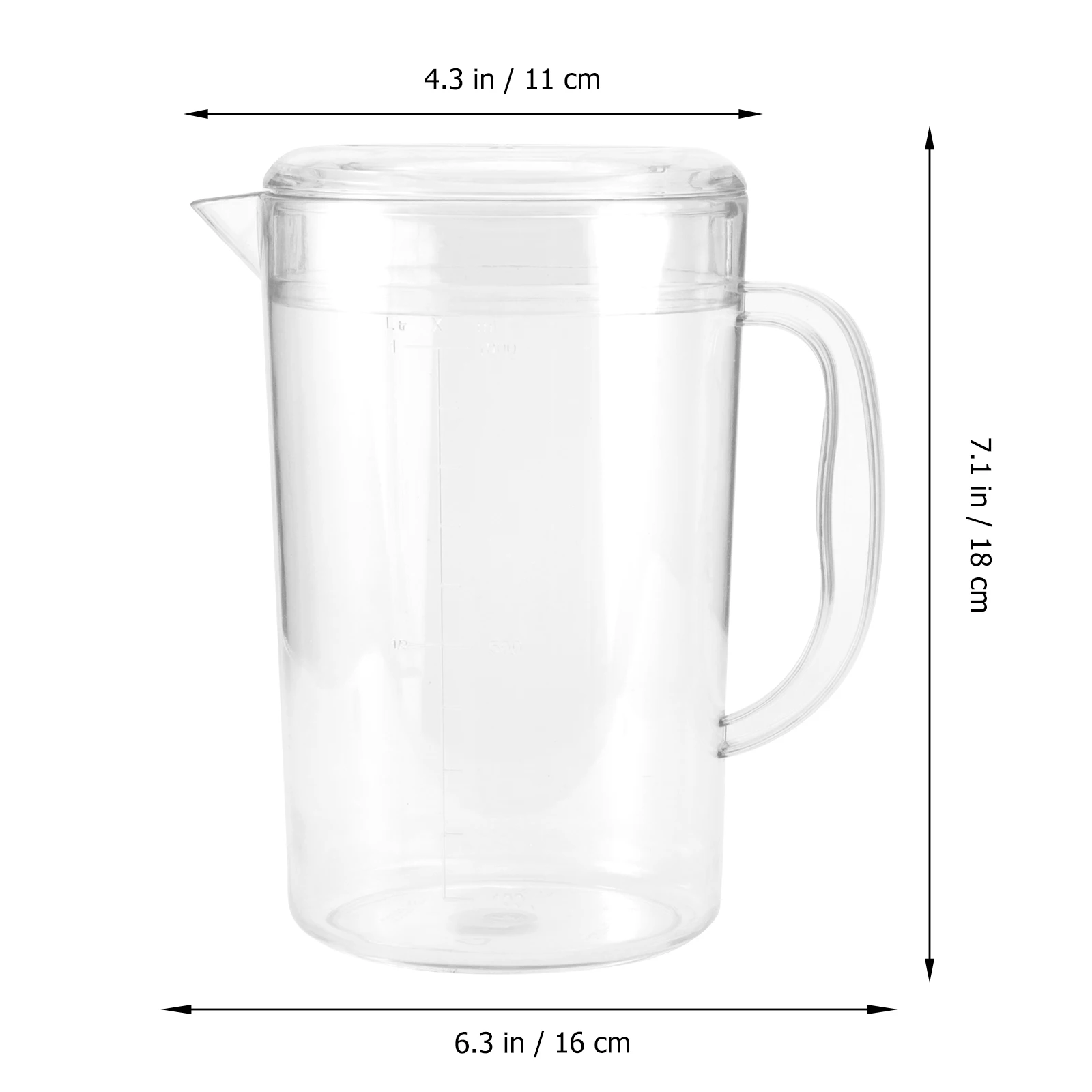 

Water Pot with Lid Food Grade Plastic Beverage Jug Cold Hot Resistant Juice Pitcher Comfort Grip Handle Picnic Party Pool