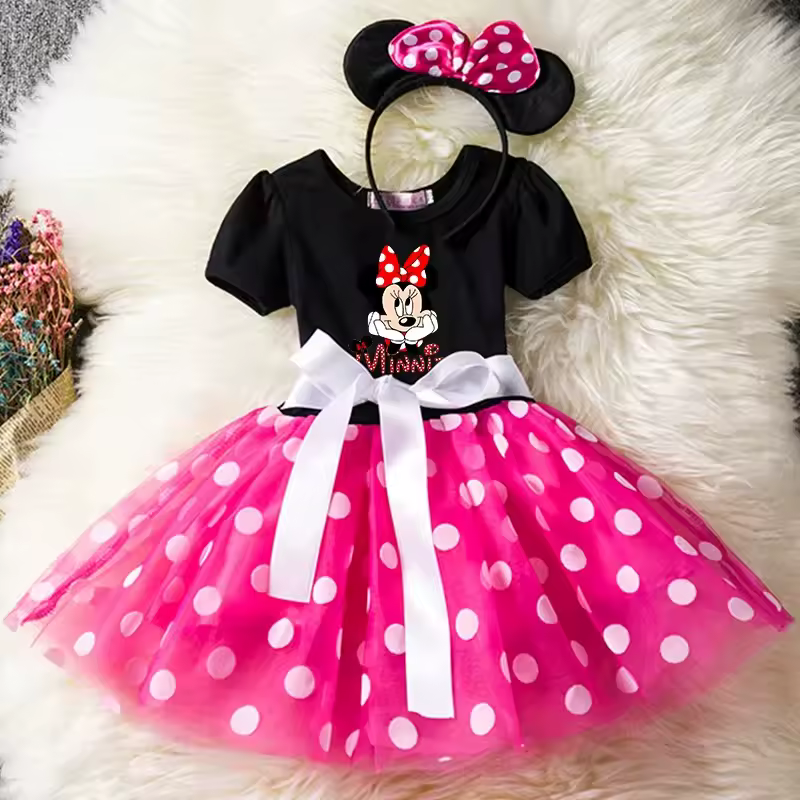 Mickey Minnie Mouse Baby Girls Cosplay Costume Kids Fancy Polka Dot Dress Princess Dress Children Birthday Party Clothing Gift - Image 16