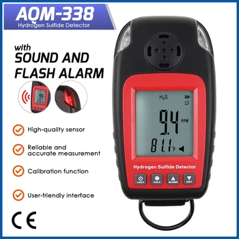 가스 감지기 고감도 모니터 알람 센서, 황화수소 감지기, 가스 누출 분석기, 0 ~ 100ppm H2S