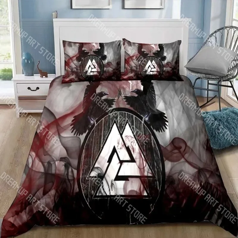 Fashion Viking Northern Culture Wolf Bedding Set Single Twin Full Queen King Size Mystical Symbol Bed Set Kid Bedroom Duvetcover