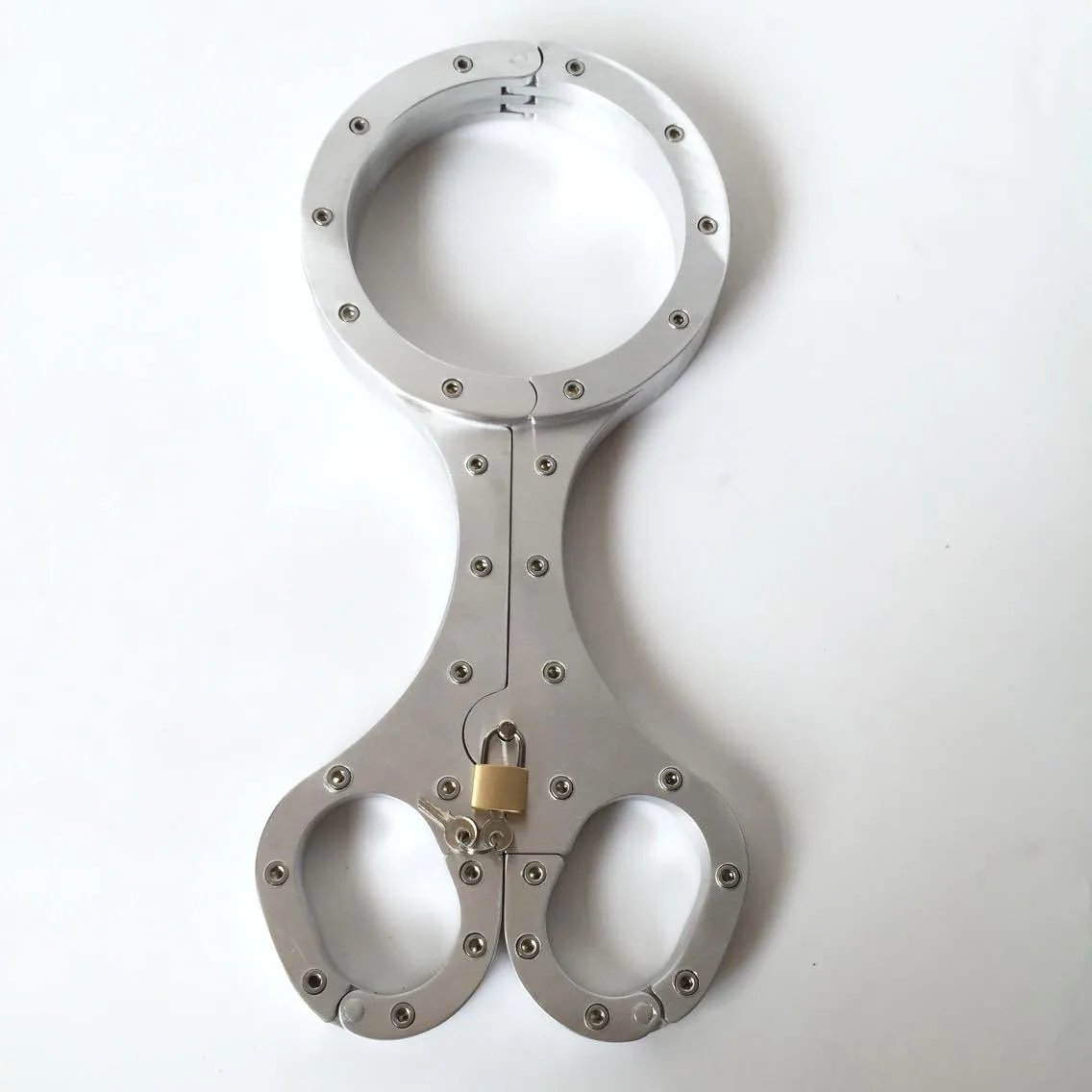 Cangue Yoke Pillory Stainless Steel Handcuffs Neck Collar Restraint Lock PU Leather Open Legs Ankle Cuffs Whip Slave Toy