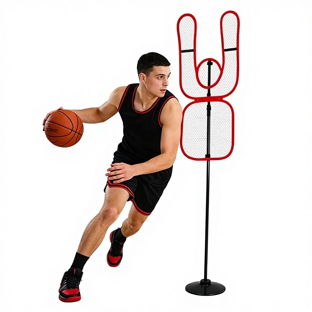 Portable 1.95M High Indoor Outdoor Yellow Orange Color Adult Basketball Defender Dummy