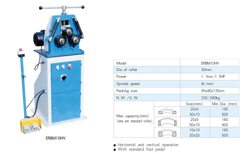 RBM10 Section bender, tube and pipe bening machine