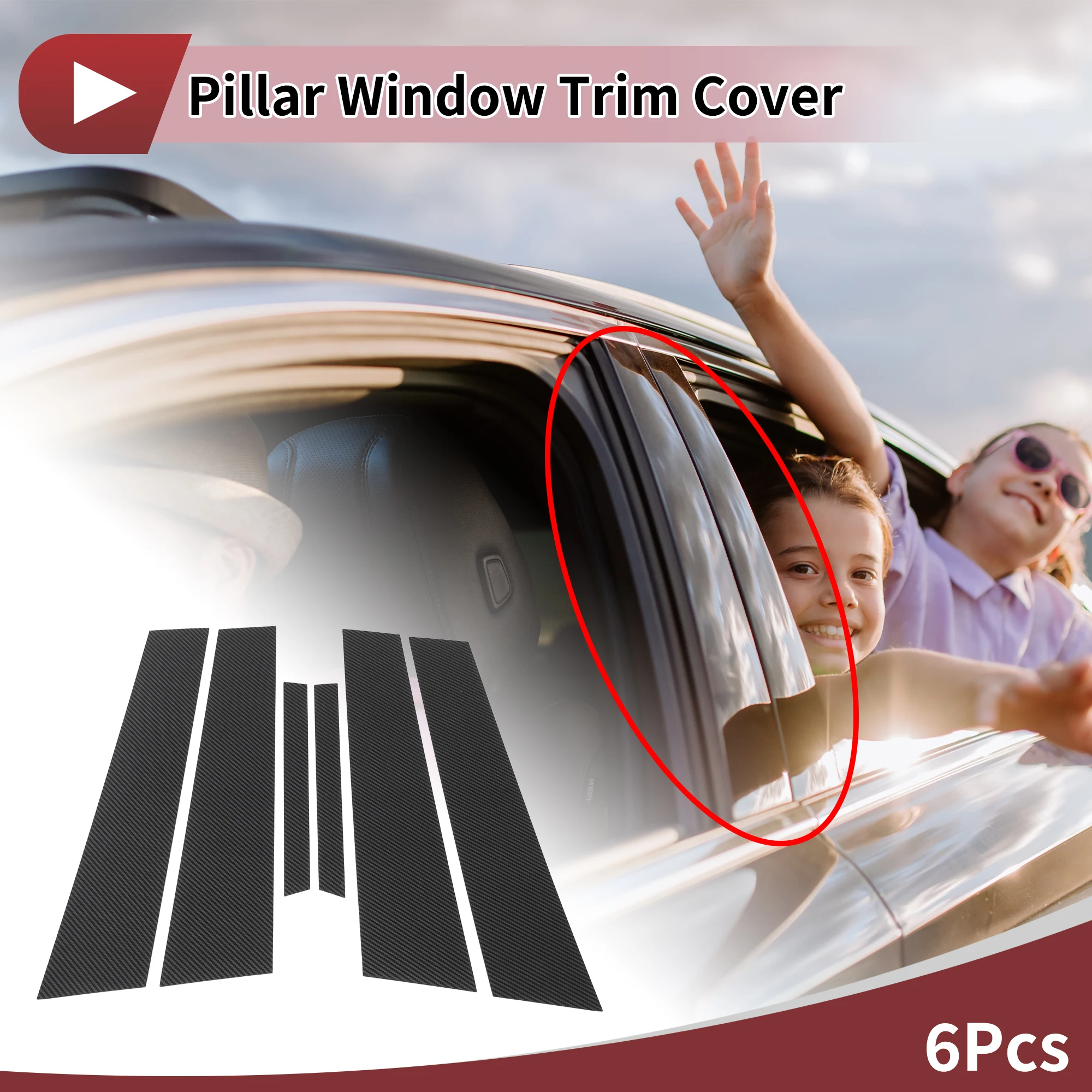 

UXCELL Door Pillar Window Trim for Ford for Mercury Milan 2010-2012 Carbon Fiber Black