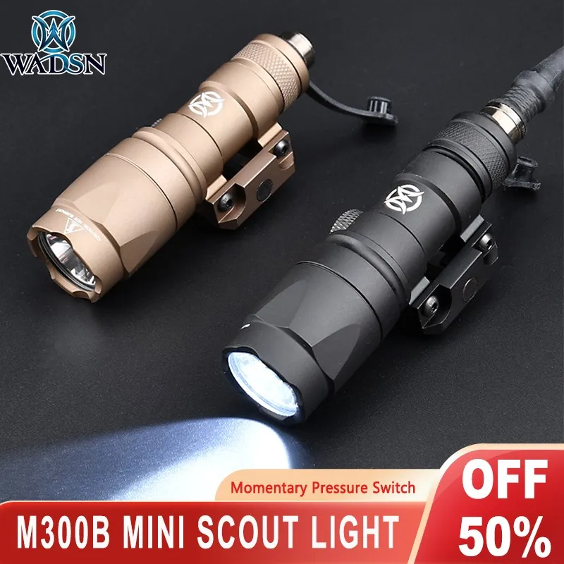 WADSN Airsoft M300 M300B Mini Scout Light LED 280 lumens Tactical Torches Hunting Rifle Weapon Lights