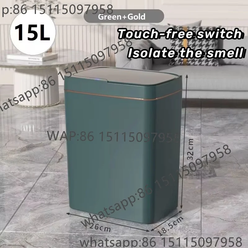 

Умный мусорный бак на 15 л, автоматический бесконтактный интеллектуальный датчик, чувствительный мусорный бак, водонепроницаемый мусорный бак для ванной комнаты, кухни, спальни, НОВЫЙ