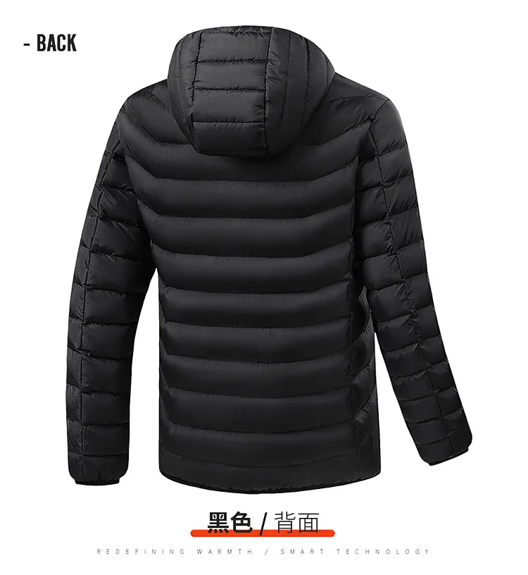 Heaty cotton jacket Men's heated clothing 2/4/9 Zone hooded down cotton jacket Heaty clothing