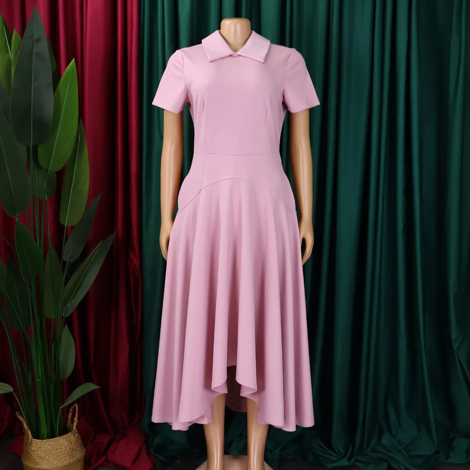 

Customized Summer Elegant Office Lady Blue African Dresses Women Sales Short Sleeve A-Line Birthday Evening Gowns Prom Vestidosc