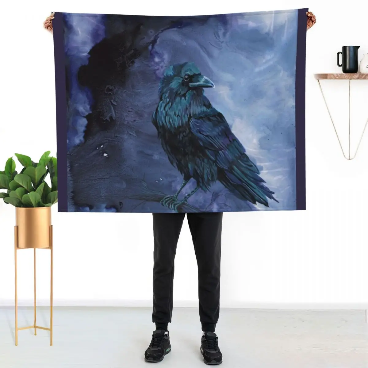 Raven Throw Blanket Soft Flannel Fabric Tourist Luxury Brand Bed Fashionable Blankets Sofas Of Decoration Blankets
