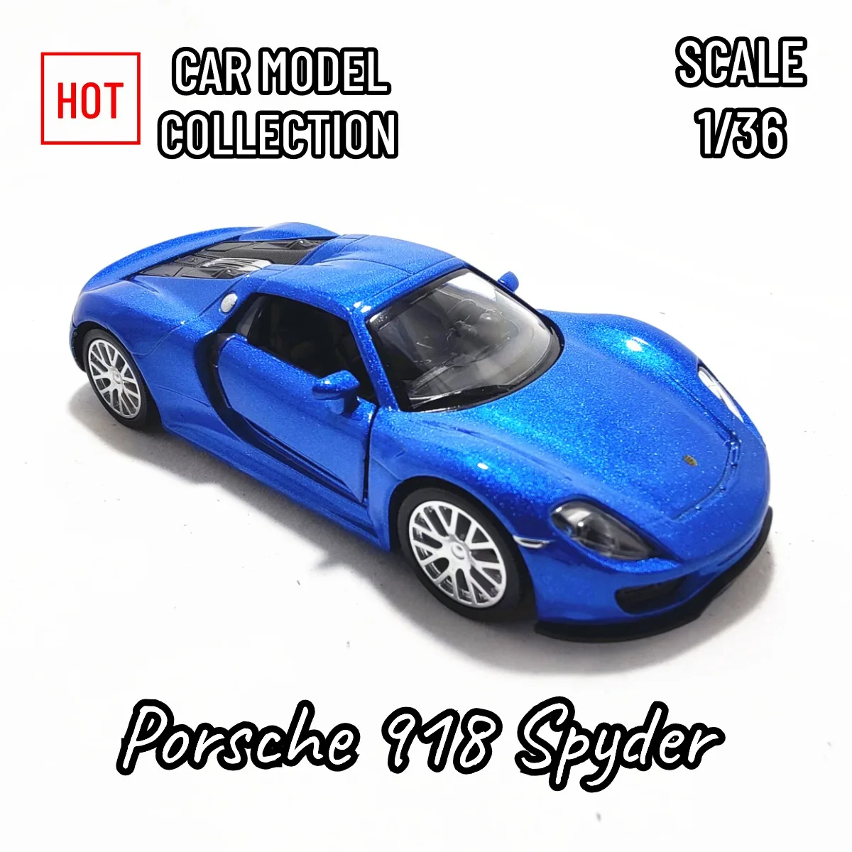 1:36 Car Model Porsche 918 Spyder Scale Metal Diecast Replica Home Office Miniature Art Vehicle Hobby Decoration Kid Boy Toy