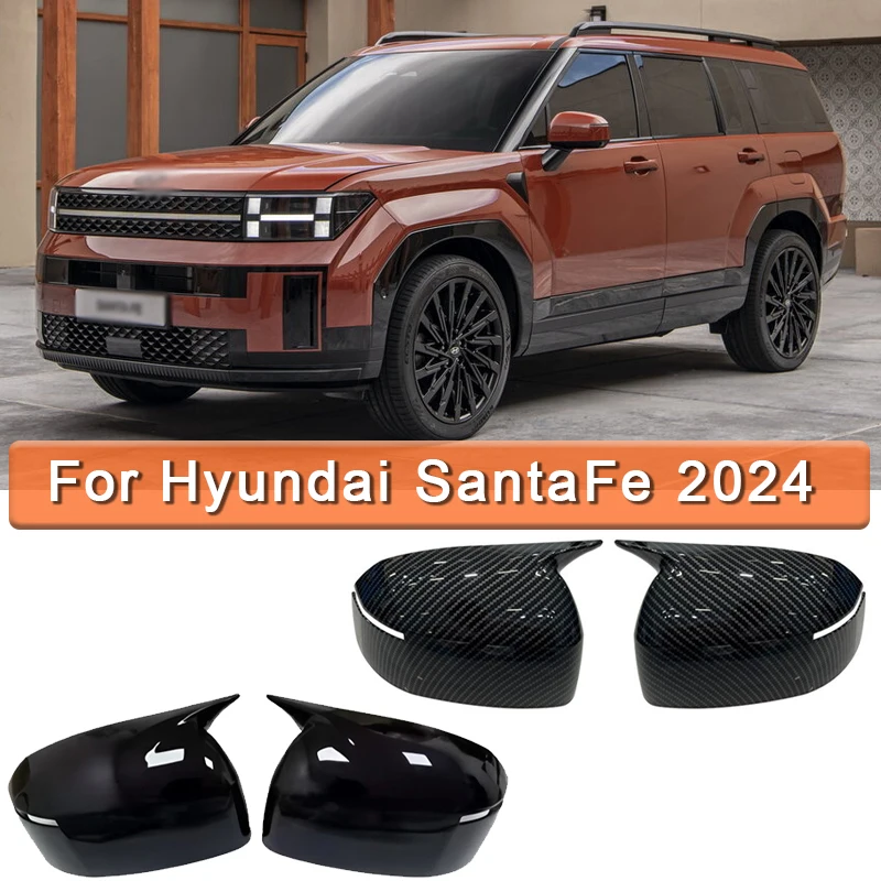 

For Hyundai Santa Fe 2024 Horn Style M Side Mirror Cover Car Door Wing Cover Outdoor Mirror Cover Rearview Accessories