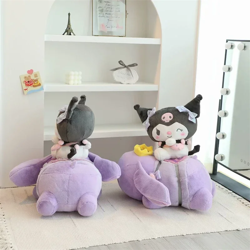 45cm Sanrio Kuromi Baku Plush Toy Lovely Stuffed Cartoon Anime Plushies Cute Sleeping Doll Kids Brithday Xmas Gifts Girl