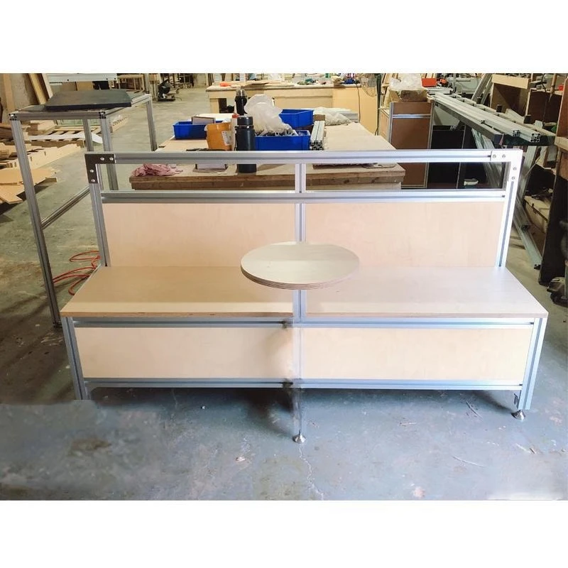 

Industrial style backrest table and chair combination, booth coffee table, bench against the wall