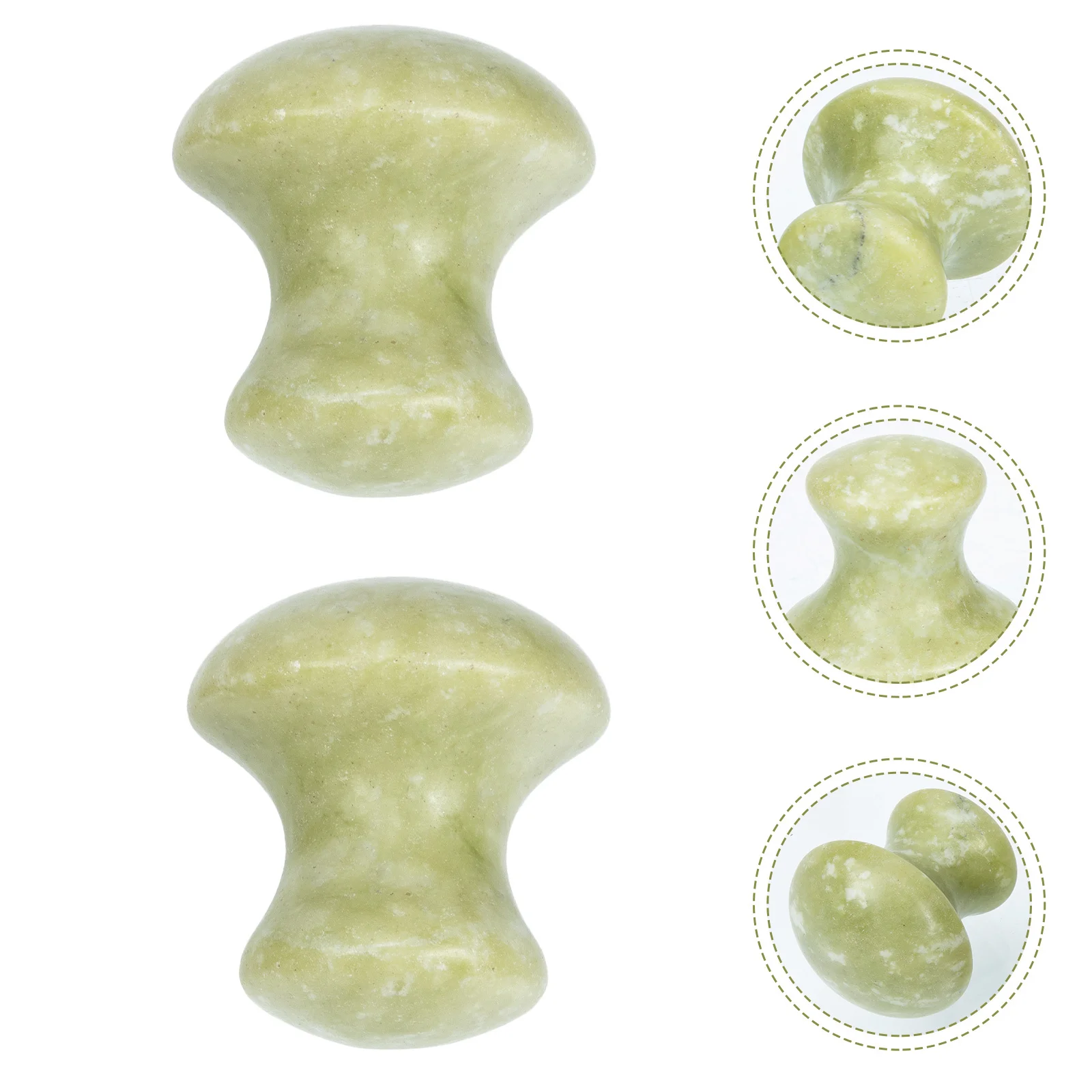 เครื่องนวดหน้ากัวซาหยก 2 ชิ้น รูปทรงเห็ด สำหรับขูดหน้า นวดหน้า นวดคอ บำรุงผิวหน้า ผ่อนคลาย