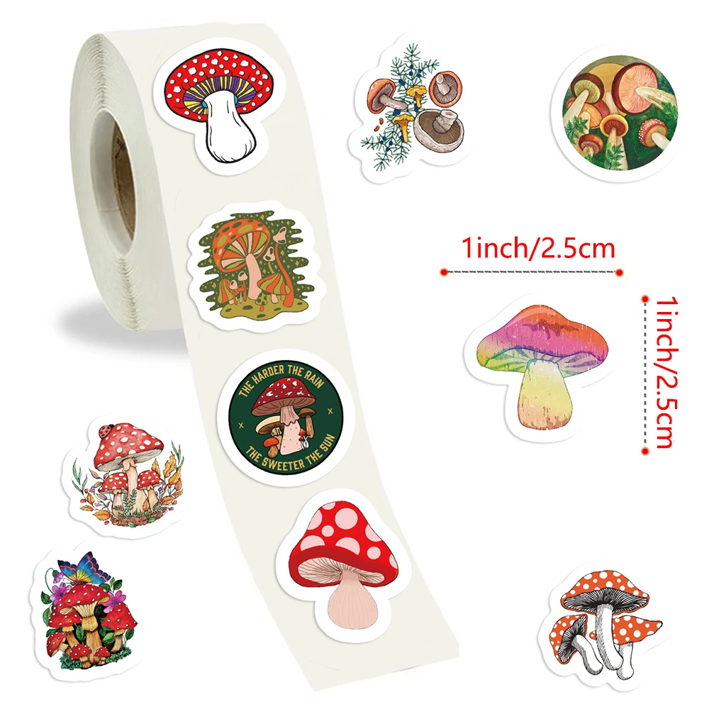 100-500pcs Children Mushroom Reward Stickers School Students Cute Cartoon Stationery Sticker Scrapbooking DIY Gift Decoration