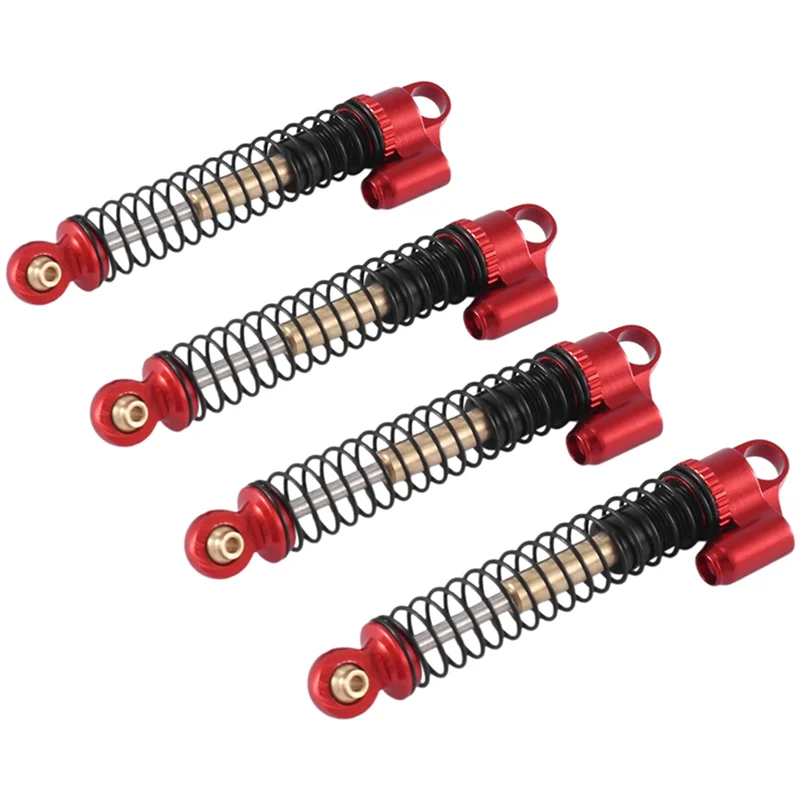 Amortecedor de metal estendido de 4 unidades 53 mm para peças de atualização de carro de esteira rolante axial SCX24 AX24 1/24 RC, 2