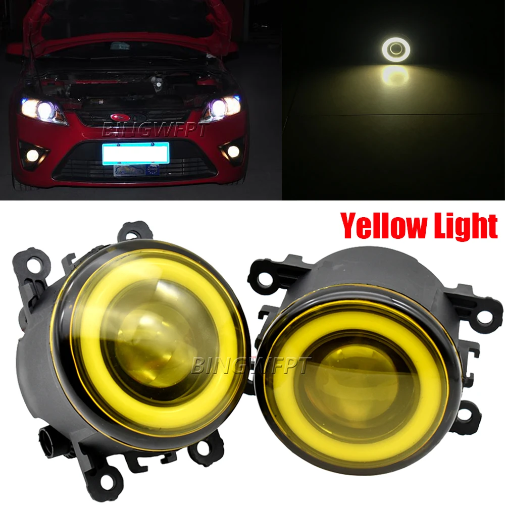 Fog Lamp Assembly Super Bright 12v LED Fog Light Angel Eyes For Peugeot Bipper Tepee 2008-2018