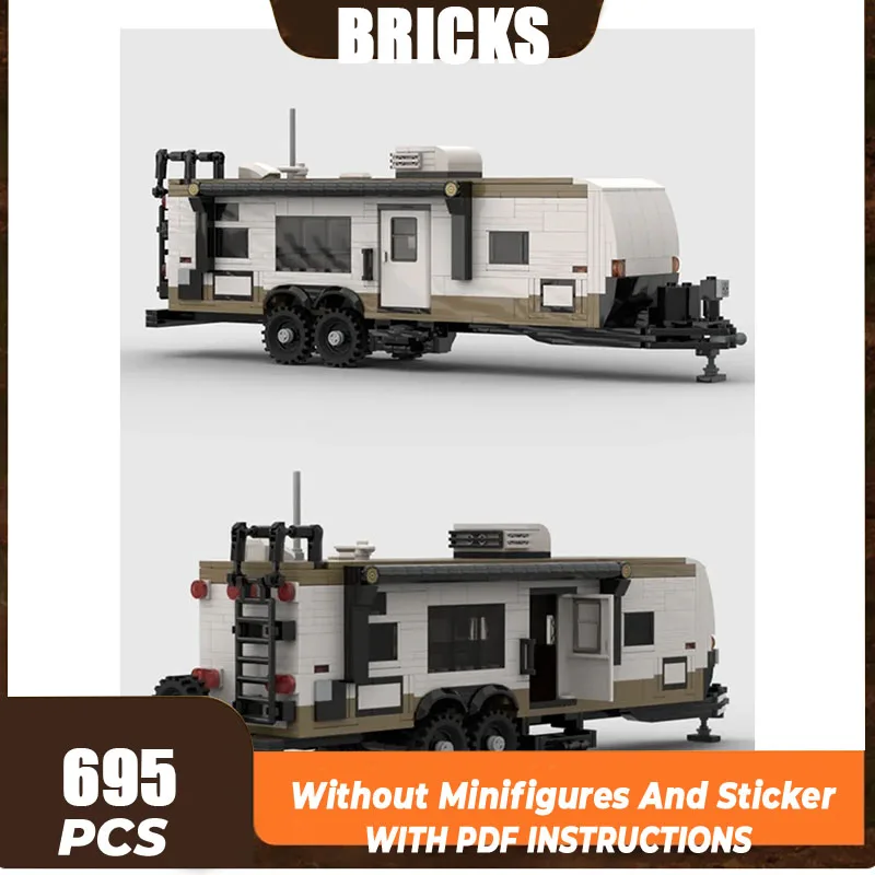 City Car Model Moc Building Bricks Flight 264BHW Camper Trailer Technology Modular Blocks Gifts Christmas Toys DIY Sets Assembly