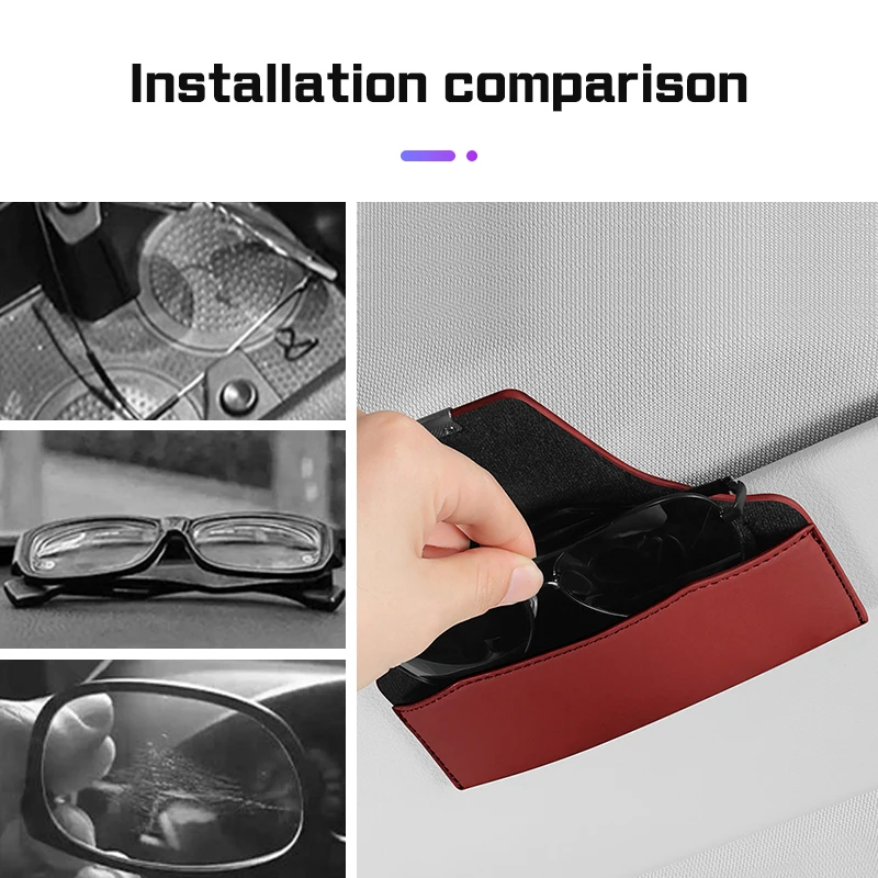 Car Visor Glasses Box Portable for Suzuki Jimny JB64 SX4 Swift Grand Vitara Scorss XL-7 Magnetic Leather Sunglasses Holder Case