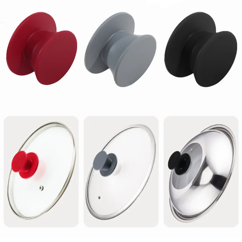 

1/2/3PCS Pot Lid Knob Silicone Universal Pot Handle Replacement Kitchen Cookware Cover Knobs for Pan Lid Black kitchen
