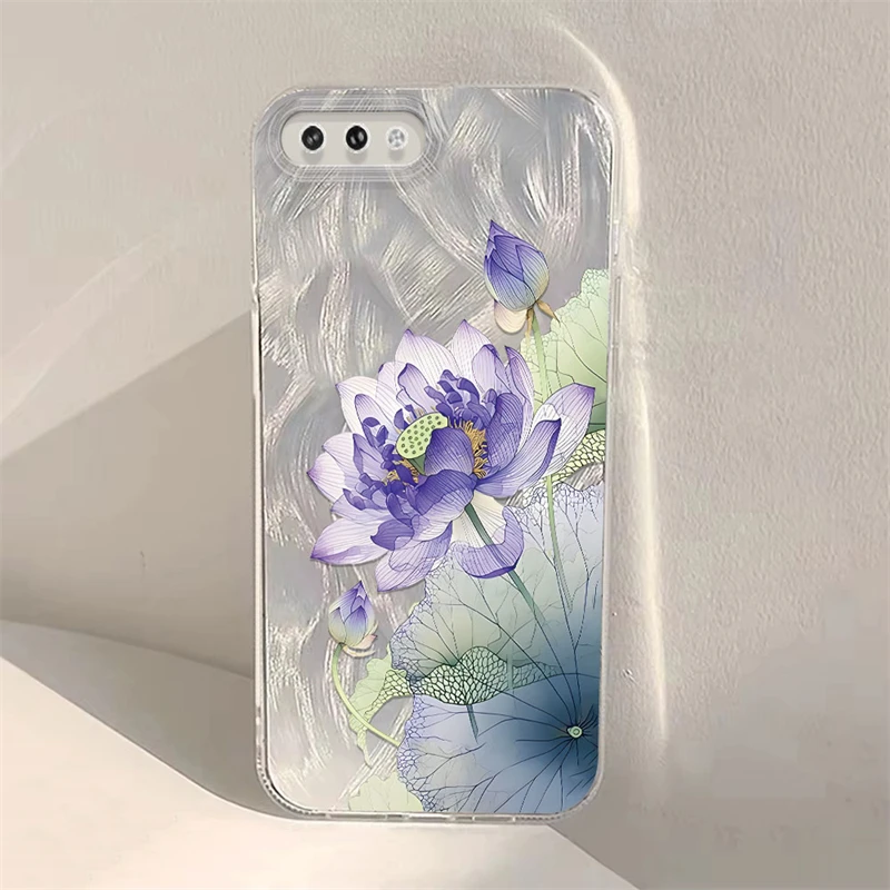 Leaves Plants Flowers Case For OPPO A18 A17 A16 A15 A12E A11X A9 A8 A7 A5 A3S A2X A1X IMD Laser Feather Yarn Soft Phone Cover