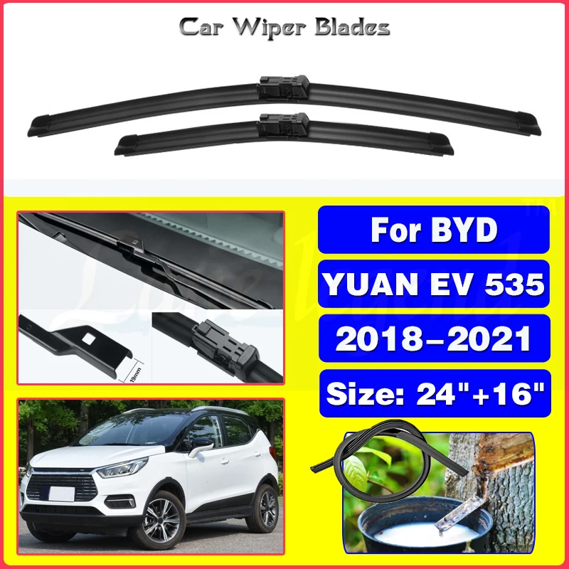 

Щетки стеклоочистителя передние для BYD YUAN EV 535 2018 - 2021 2020 2019, щетка для стеклоочистителя лобового стекла 24 ''+ 16''