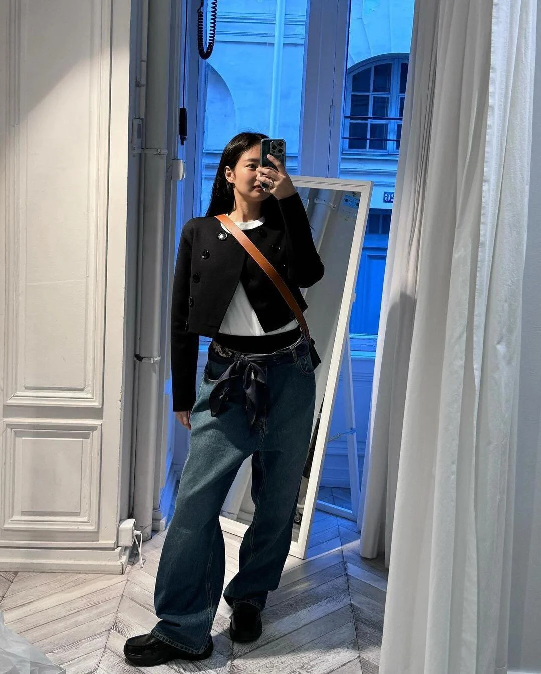 

Loose Casual Blue Straight Leg Jeans Long Pants Vintage Sle for Women Spring Season High Waist Slim Fit Classic Blue Jeans