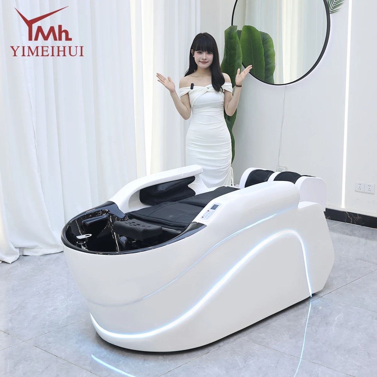 

Hair Salon Immersive Electric Massage Bed Circulation Therapy Shampoo Bed
