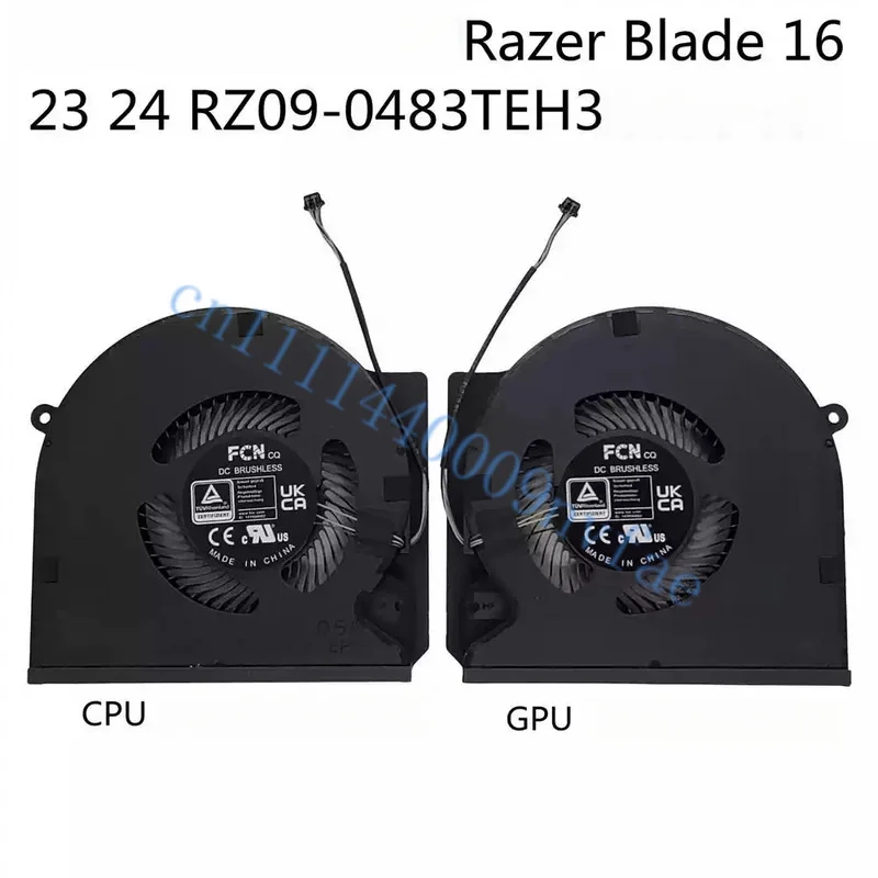 New CPU+GPU Cooling Fan for Razer Blade 16 RZ09-0483 RZ09-0483TEH3 Series 16 Inch Gaming FQDA DFS5K22B05673K FQDB DC5V 0.5A