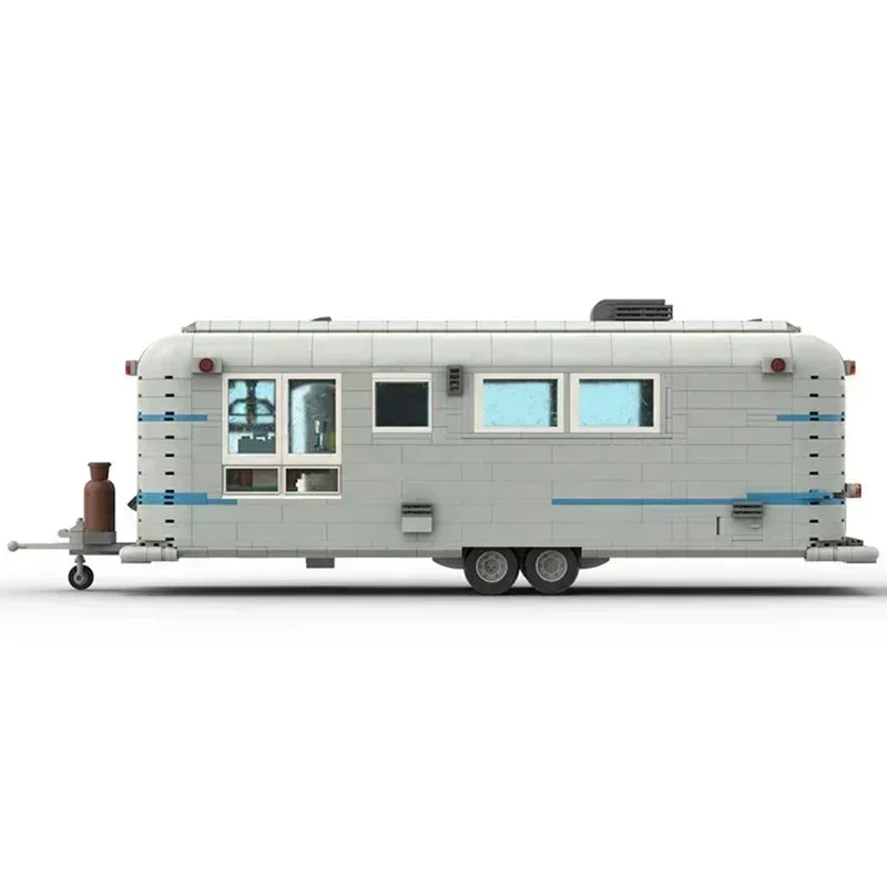 Moc Bouwstenen Automodel Klassieke Amerikaanse Camping Trailer Technologie Modulaire Blokken Geschenken Kerst Speelgoed DIY Sets Montage
