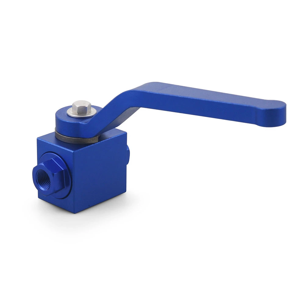 الأزرق 1/8 "NPT البليت الألومنيوم خط الفرامل قفل التحكم في تدفق الوقود اغلاق قطع صمام السيارات جزء